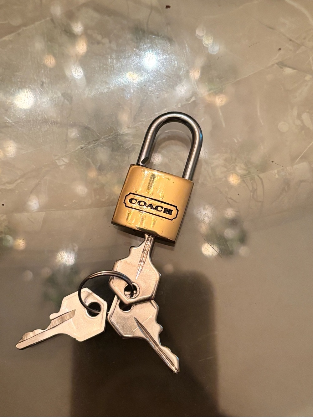 Coach Gold-tone Padlock Charm with Silver Keys